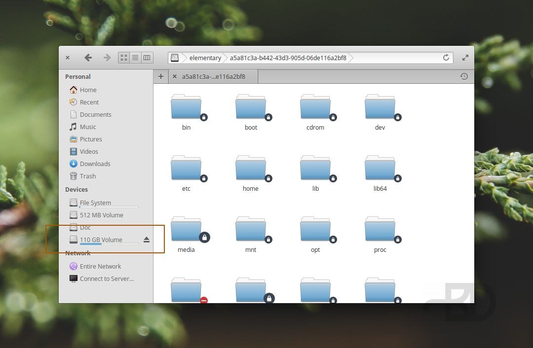 Монтирование дисков через программу Файлы в Elementary OS